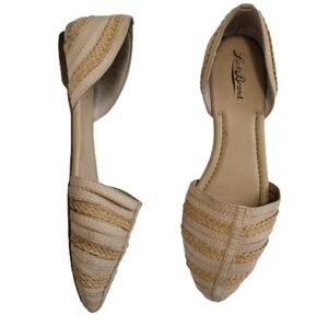 Lucky Brand Tan Arrow D'orsay Braided Pointed Flat